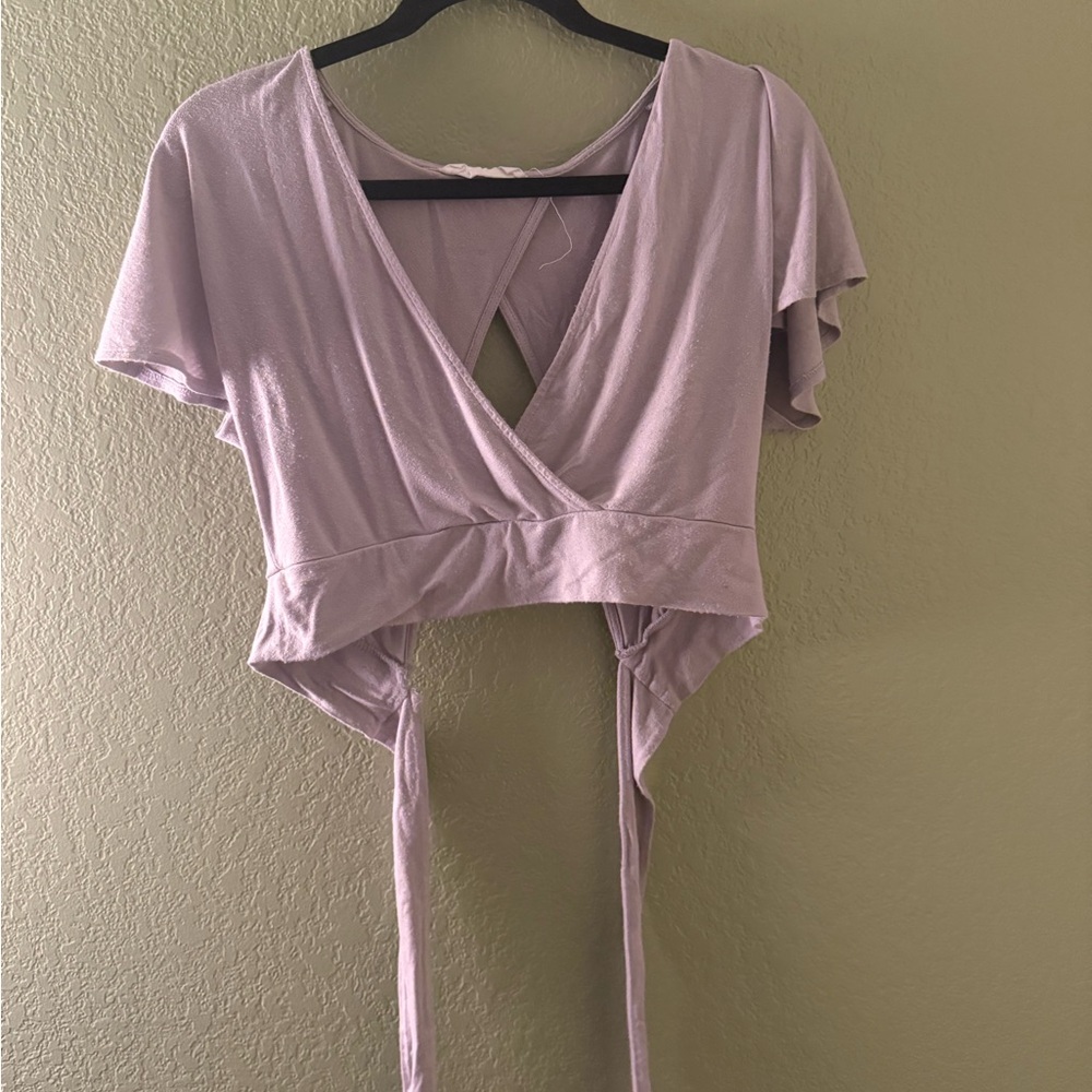 Elegant Mauve Wrap Top